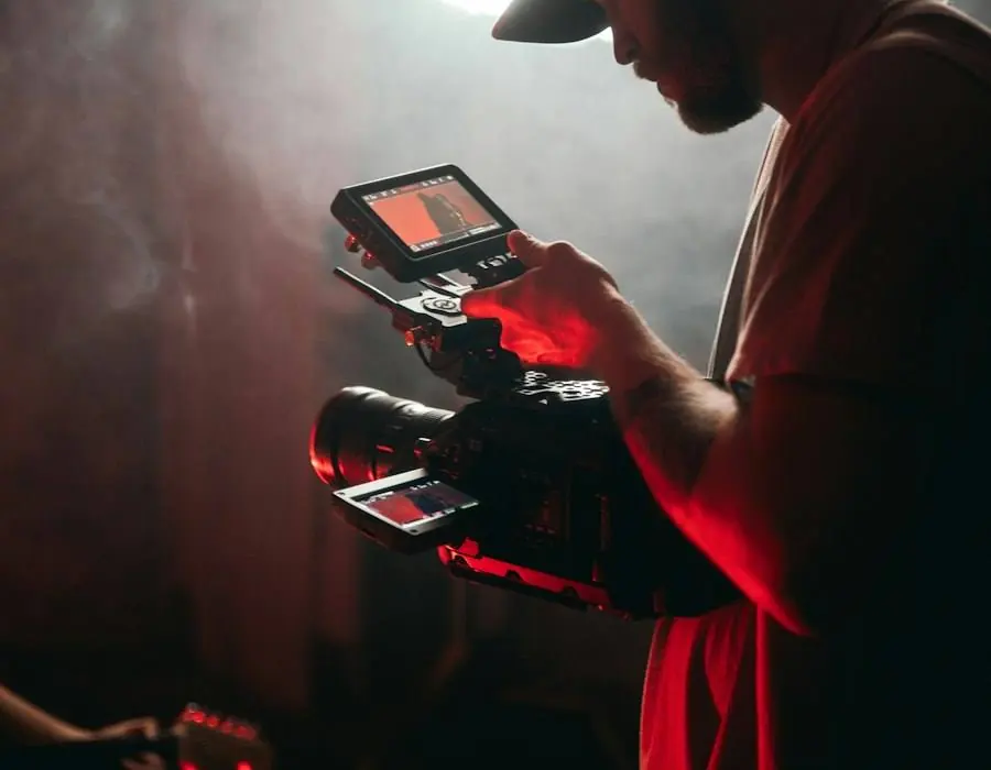 Câmera de cinema em operação